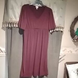 Isabel Maternity by Ingrid & Isabel Burgundy Midi Dress